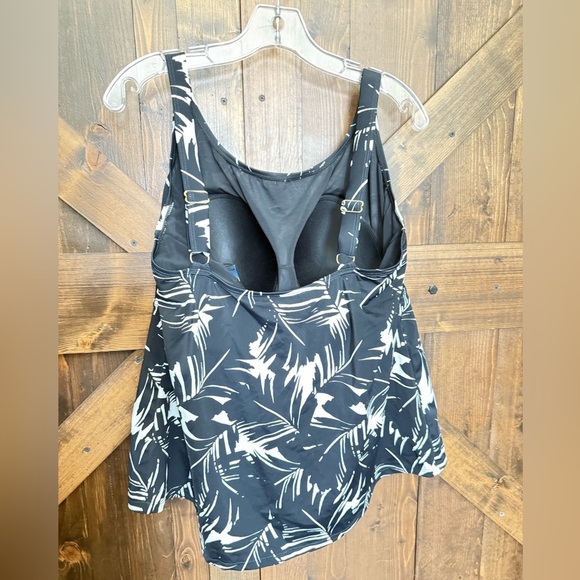 Kim Gravel x Swimsuits For All Scoop Neck Tankini Poolside Palm Plus Size 20W - Picture 3 of 5